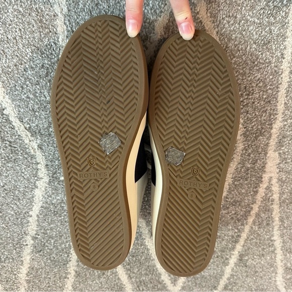 Rothy’s White and Navy Blue Lace Up Sneakers - Picture 6 of 9